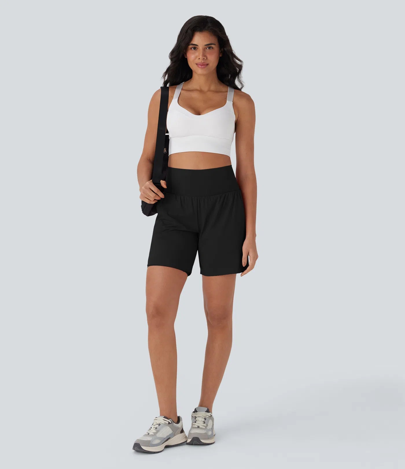 Softlyzero™ Pantalones Cortos de Yoga de Cintura Súper Alta 2 en 1 con Toque Fresco Bolsillos de 17cm