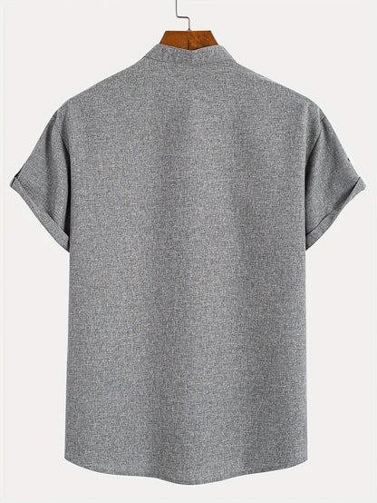 Leblanc™ | Camisa elegante de manga corta y cuello alto