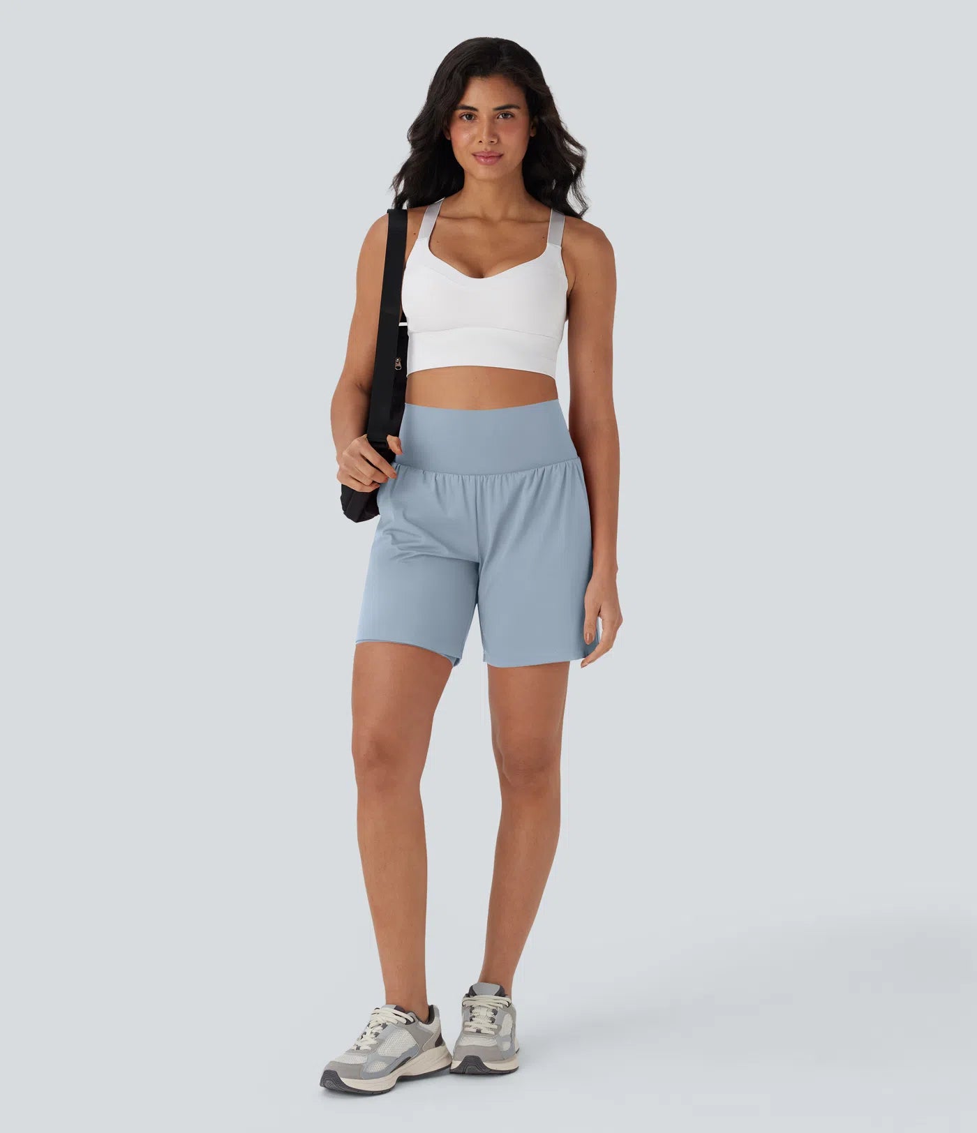 Softlyzero™ Pantalones Cortos de Yoga de Cintura Súper Alta 2 en 1 con Toque Fresco Bolsillos de 17cm