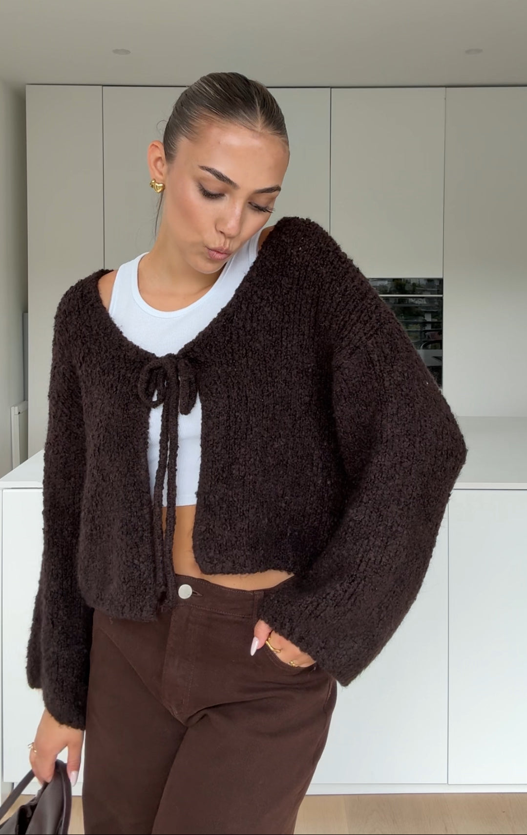 CARDIGÁN TEDDY KNOT CHOCOLATE OSCURO