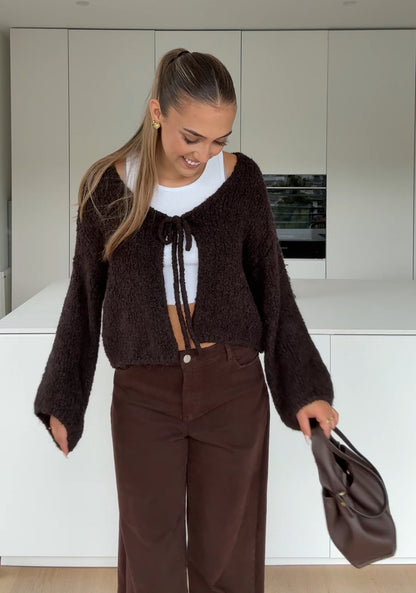 CARDIGÁN TEDDY KNOT CHOCOLATE OSCURO