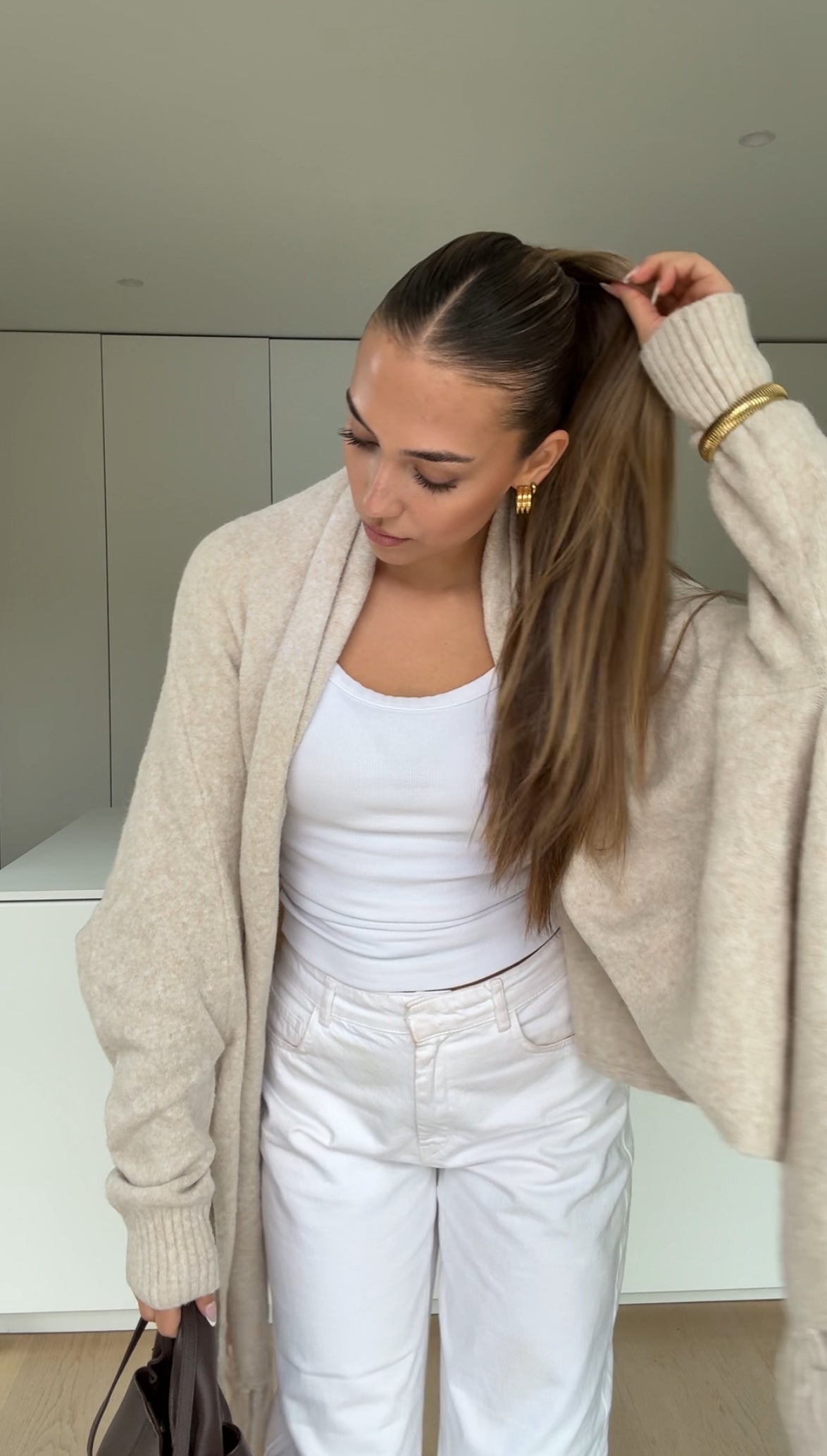 CARDIGÁN CON BUFANDA VAINILLA