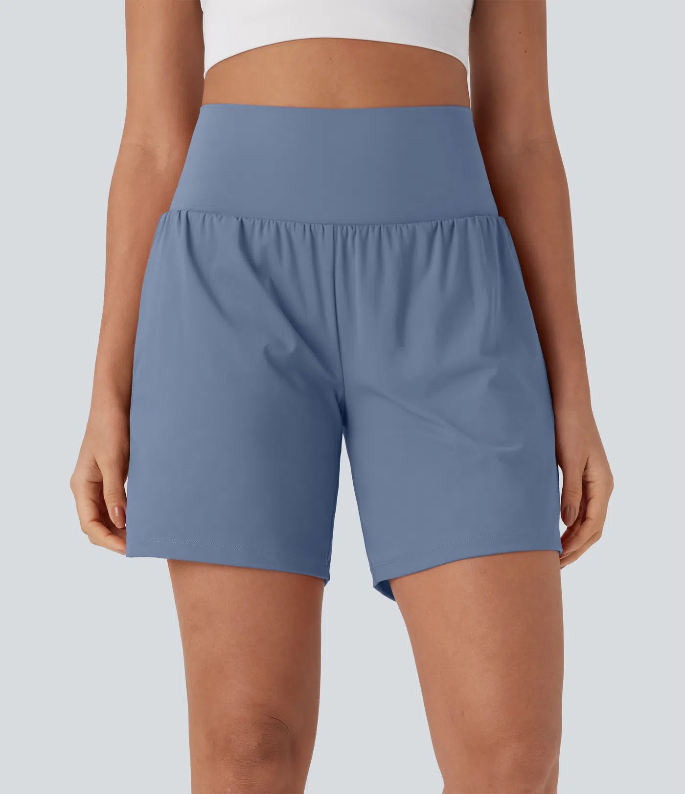 Softlyzero™ Pantalones Cortos de Yoga de Cintura Súper Alta 2 en 1 con Toque Fresco Bolsillos de 17cm