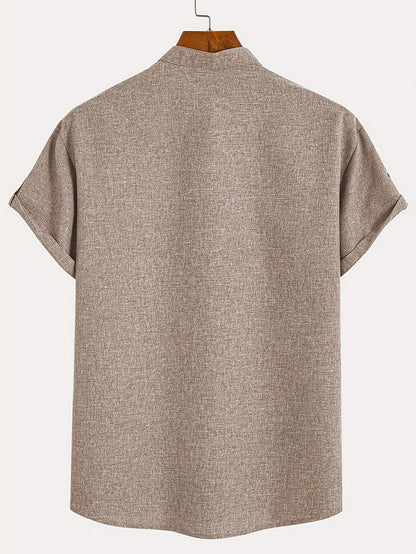 Leblanc™ | Camisa elegante de manga corta y cuello alto