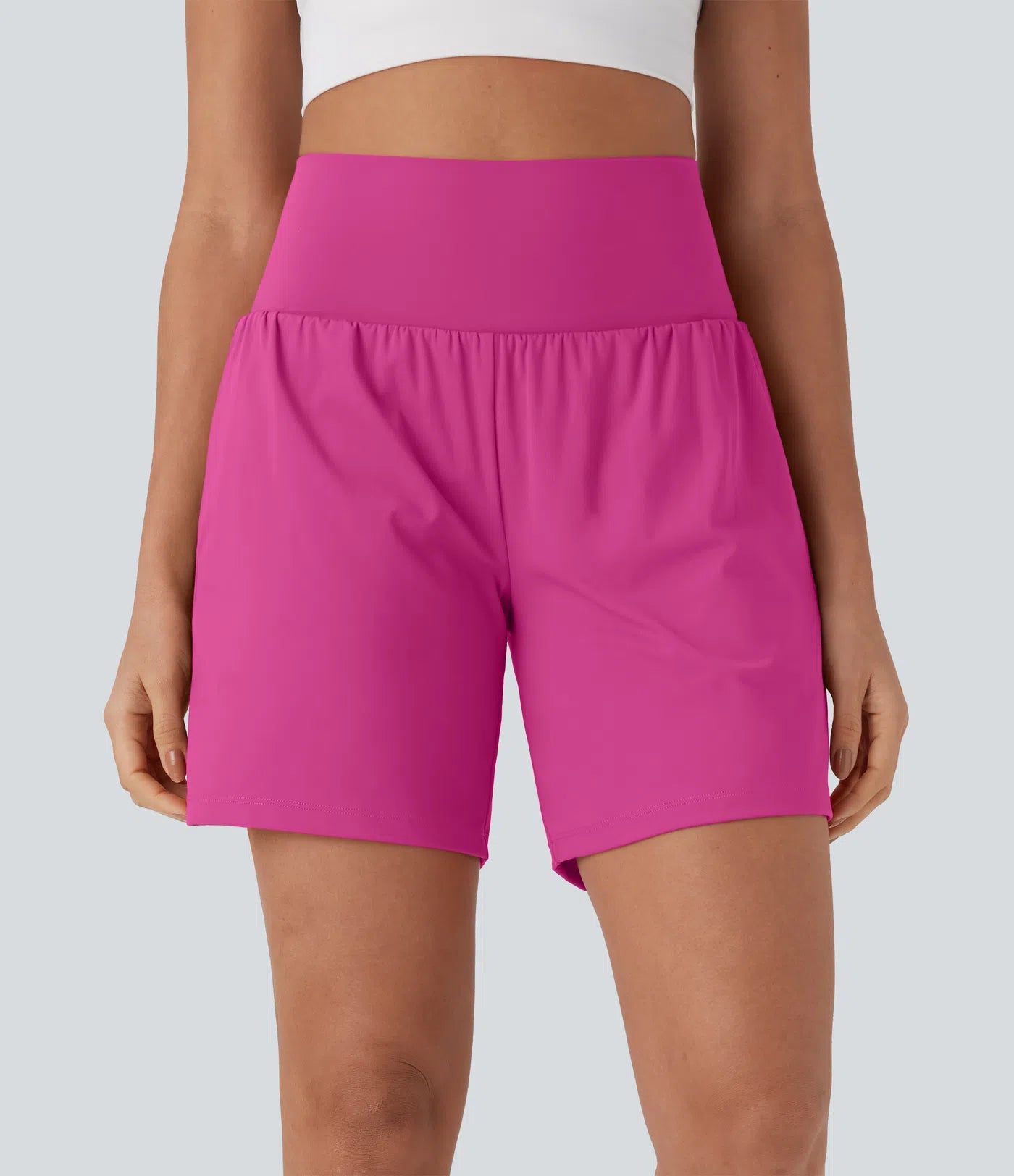Softlyzero™ Pantalones Cortos de Yoga de Cintura Súper Alta 2 en 1 con Toque Fresco Bolsillos de 17cm