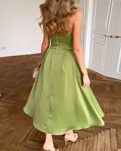 LIORA™ | VESTIDO MIDI ELEGANTE SIN HOMBROS