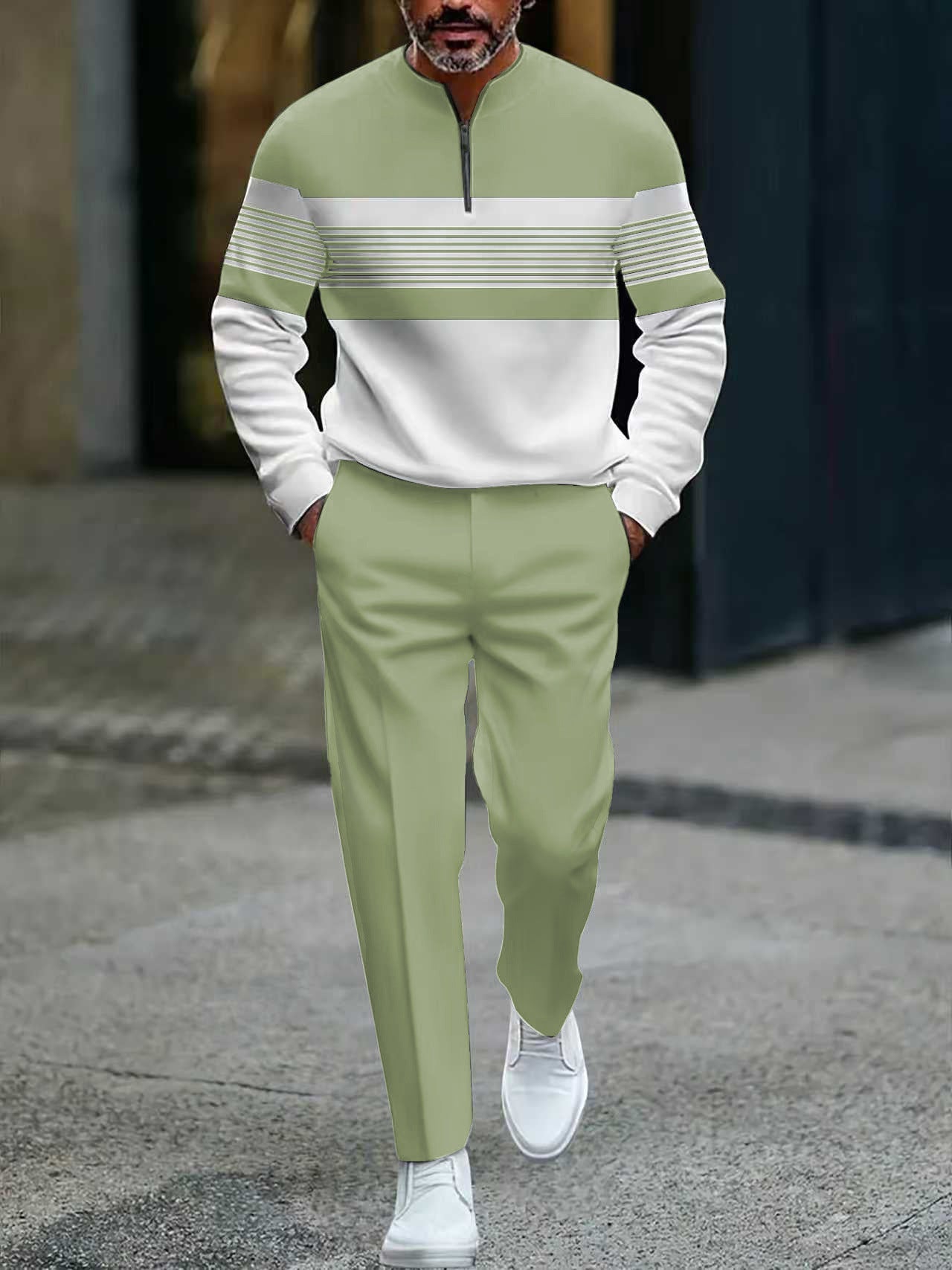 Conjunto para Hombre con Estampado Gráfico: Jersey y Pantalón