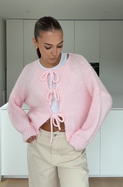 CARDIGÁN CON LAZO DE ALGODÓN