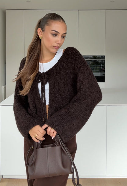 CARDIGÁN TEDDY KNOT CHOCOLATE OSCURO
