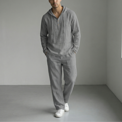 Conjunto de 2 Piezas para Hombre: Camiseta Holgada con Capucha y Pantalones