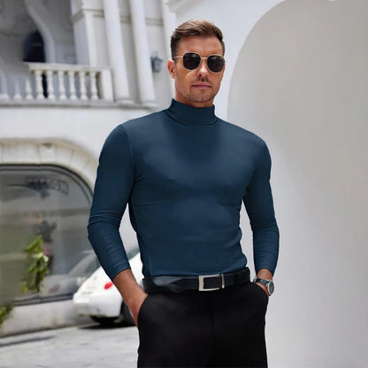 Camiseta Slim Fit de manga larga con cuello alto