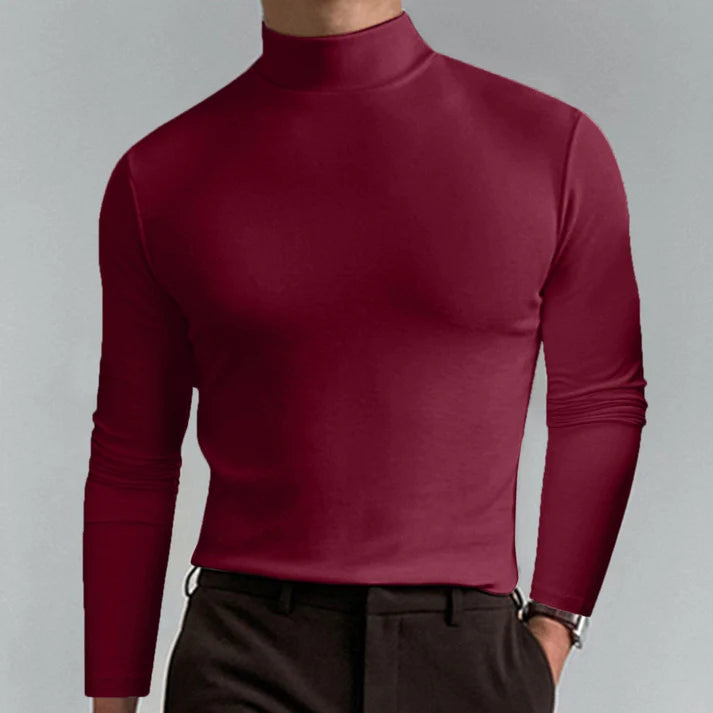 Camiseta Slim Fit de manga larga con cuello alto