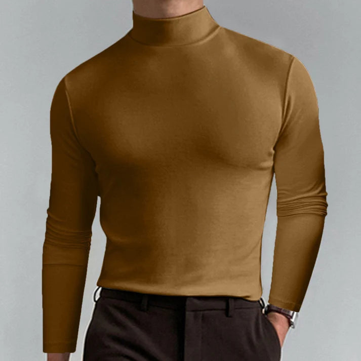 Camiseta Slim Fit de manga larga con cuello alto