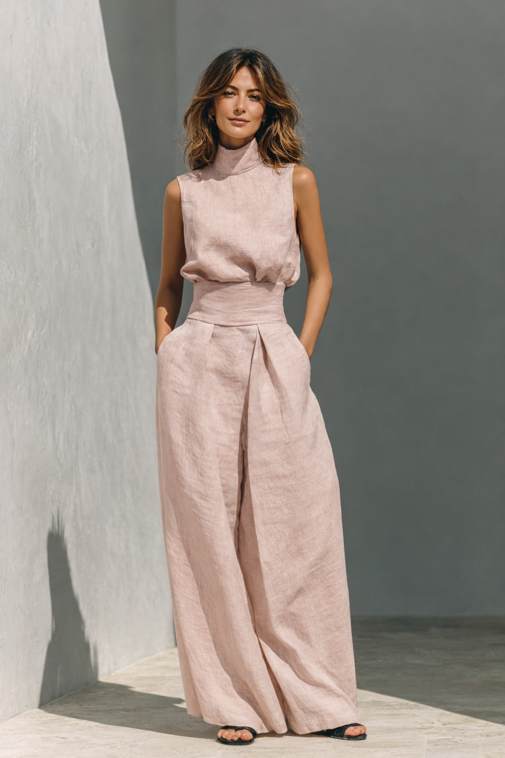 Lunaria – Conjunto de dos piezas para mujer en algodón y lino