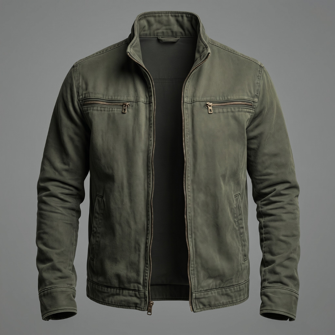 Chaqueta vintage de algodón con cremallera