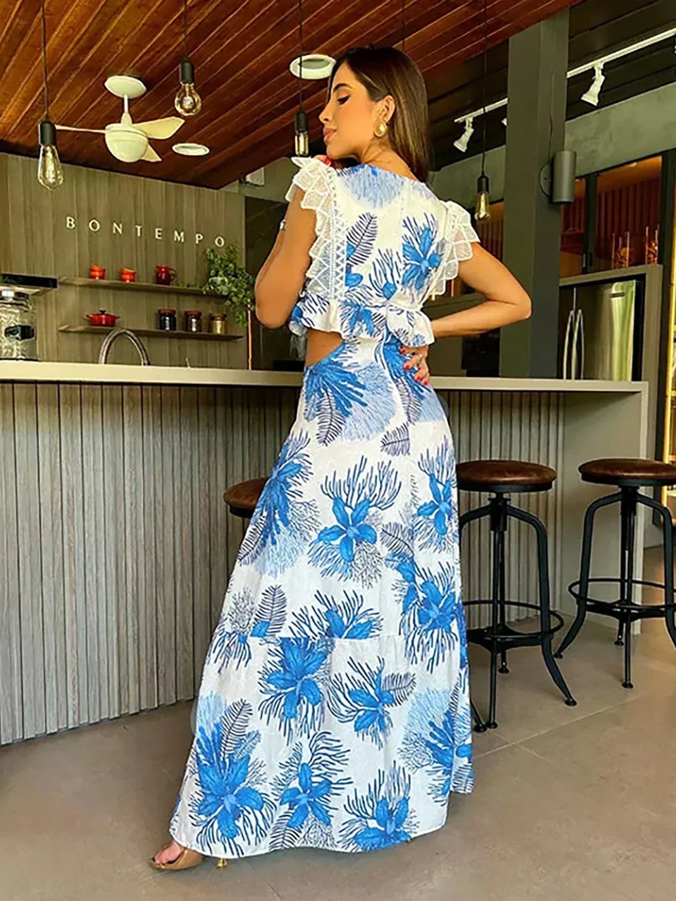 Vestido Margie de Encaje Sin Mangas Tendencia