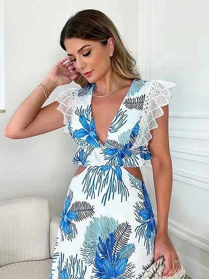 Vestido Margie de Encaje Sin Mangas Tendencia