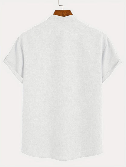 Leblanc™ | Camisa elegante de manga corta y cuello alto