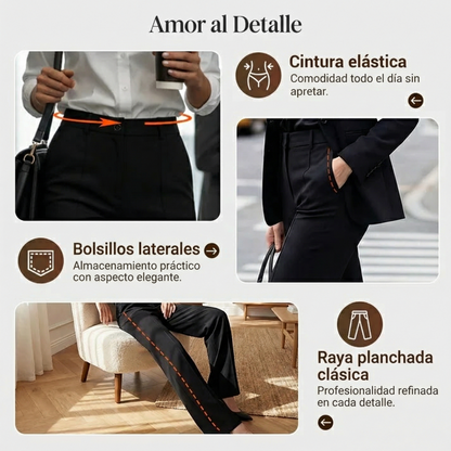 Pantalones de traje de mujer con cintura alta