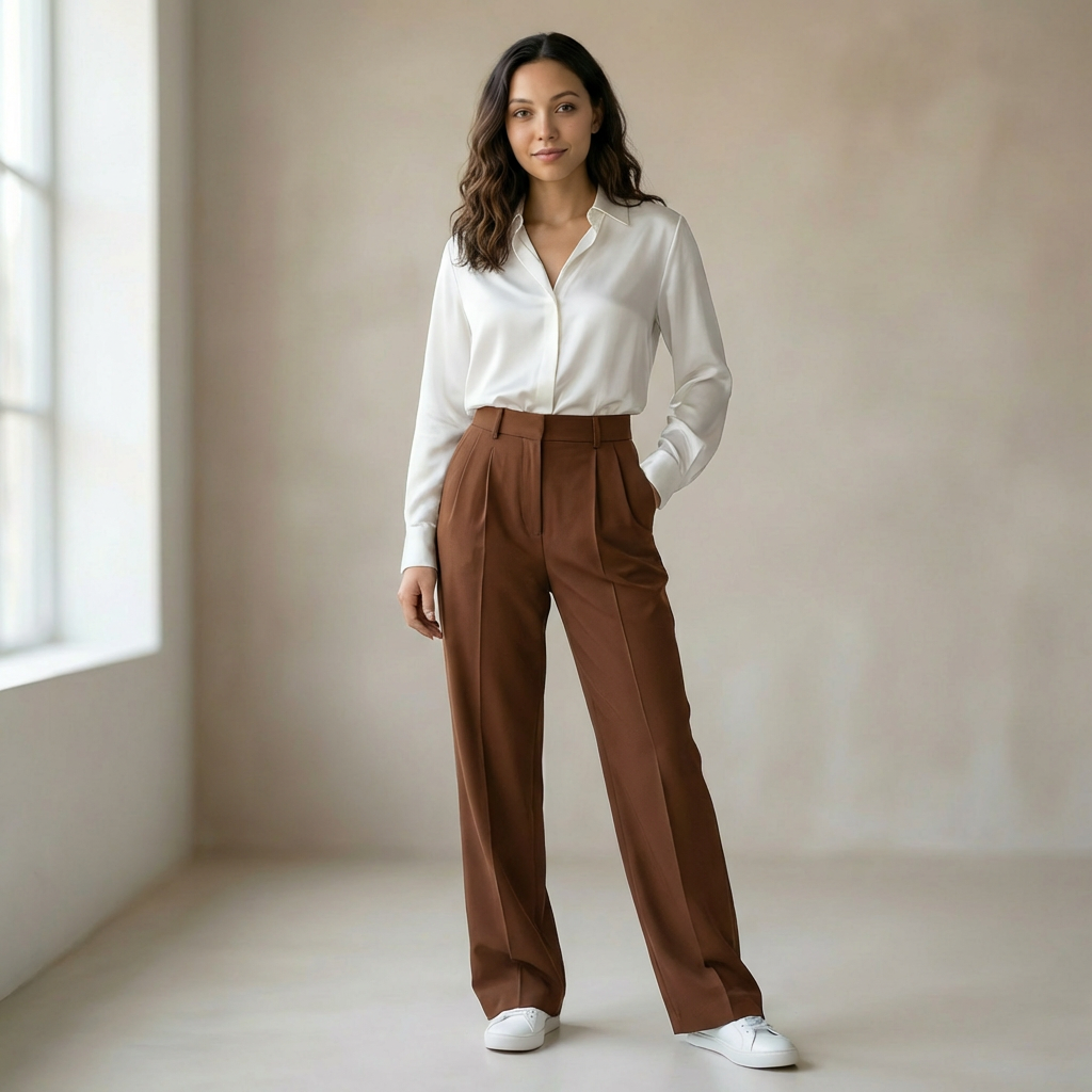 Pantalones de traje de mujer con cintura alta