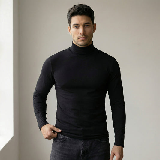 Camiseta Slim Fit de manga larga con cuello alto