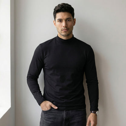 Camiseta Slim Fit de manga larga con cuello alto