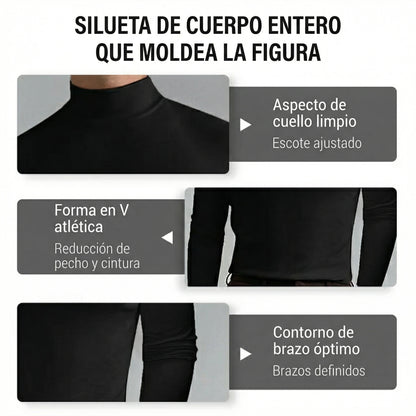 Camiseta Slim Fit de manga larga con cuello alto