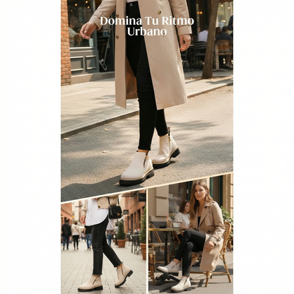 Zapatos de mujer con puntera redondeada y cremallera