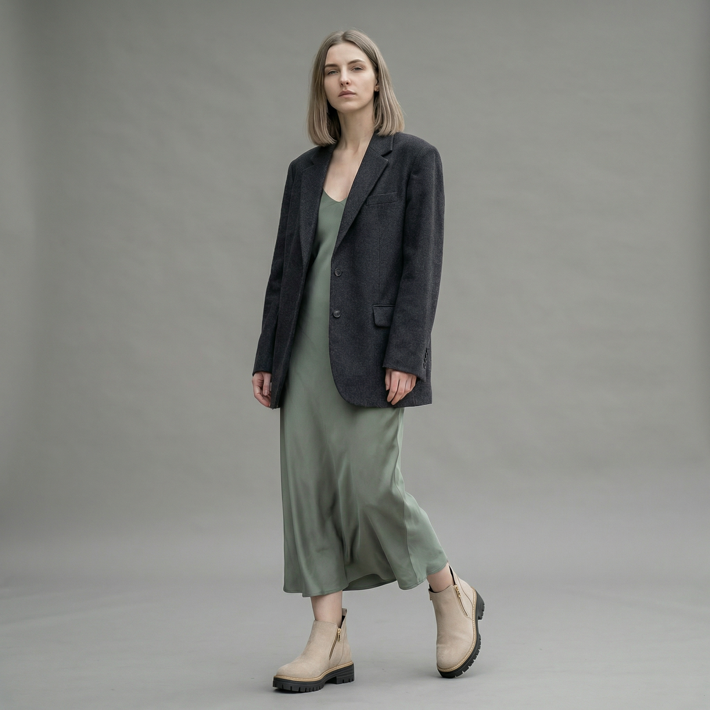 Zapatos de mujer con puntera redondeada y cremallera