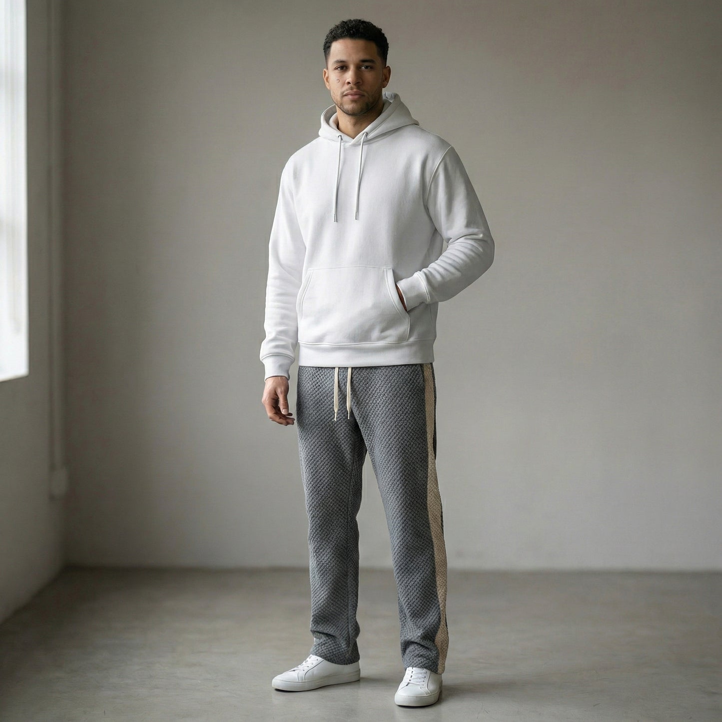 Luis | Pantalones de chándal de cordón con patrón de gofre