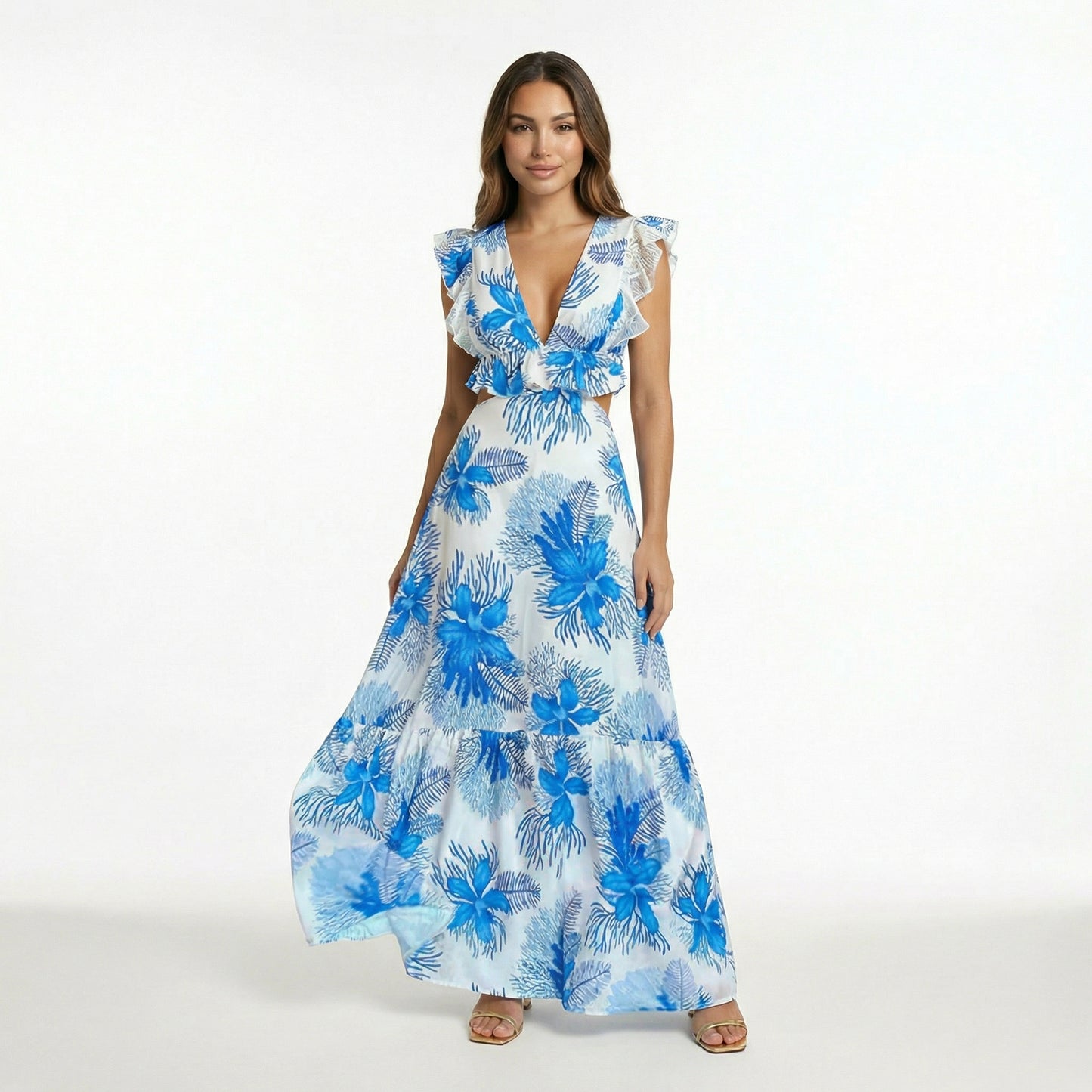 Vestido Margie de Encaje Sin Mangas Tendencia
