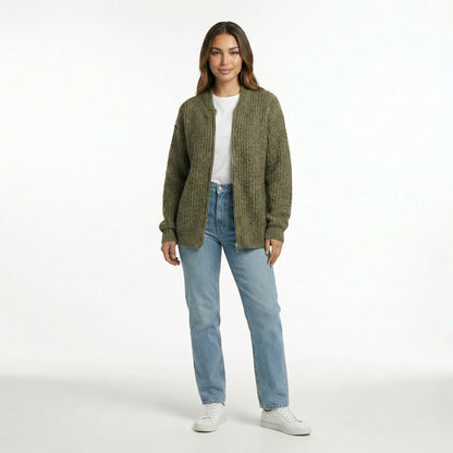 CARDIGÁN DE PUNTO ZIP SAGE