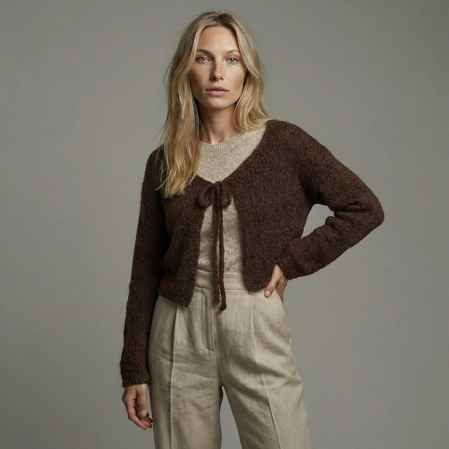 CARDIGÁN TEDDY KNOT CHOCOLATE OSCURO