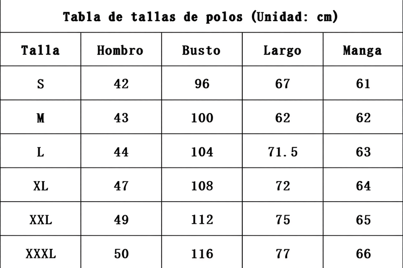 Tabla de tallas