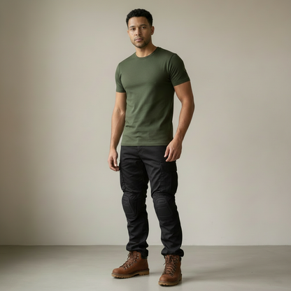 Pantalones cargo tácticos para hombre con rodilleras integradas