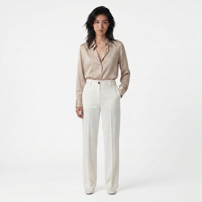 Pantalones de traje de mujer con cintura alta