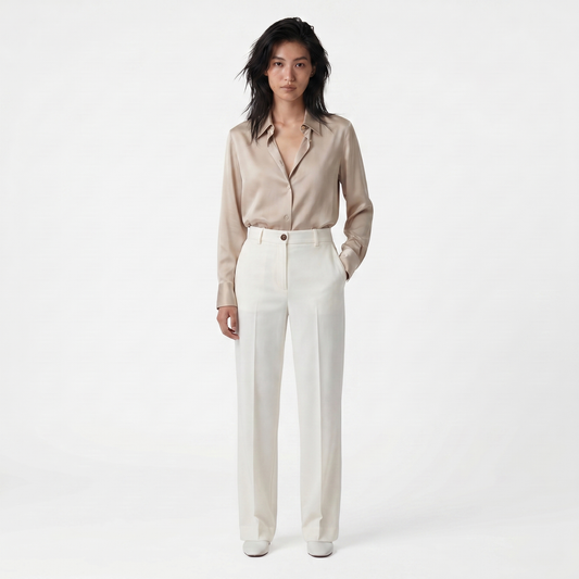 Pantalones de traje de mujer con cintura alta