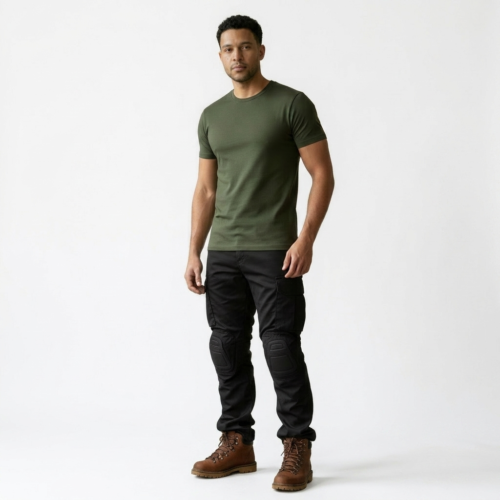 Pantalones cargo tácticos para hombre con rodilleras integradas