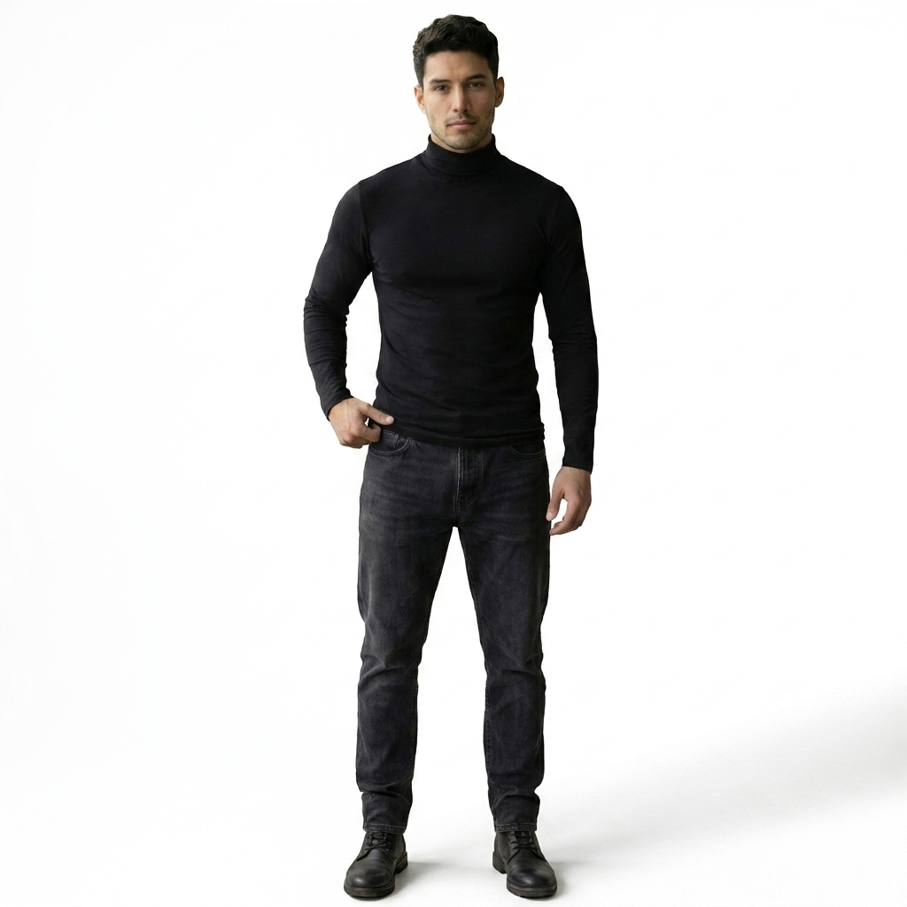 Camiseta Slim Fit de manga larga con cuello alto