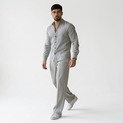Conjunto de 2 piezas para hombre con tejido tipo gofre: cómodo, transpirable y versátil
