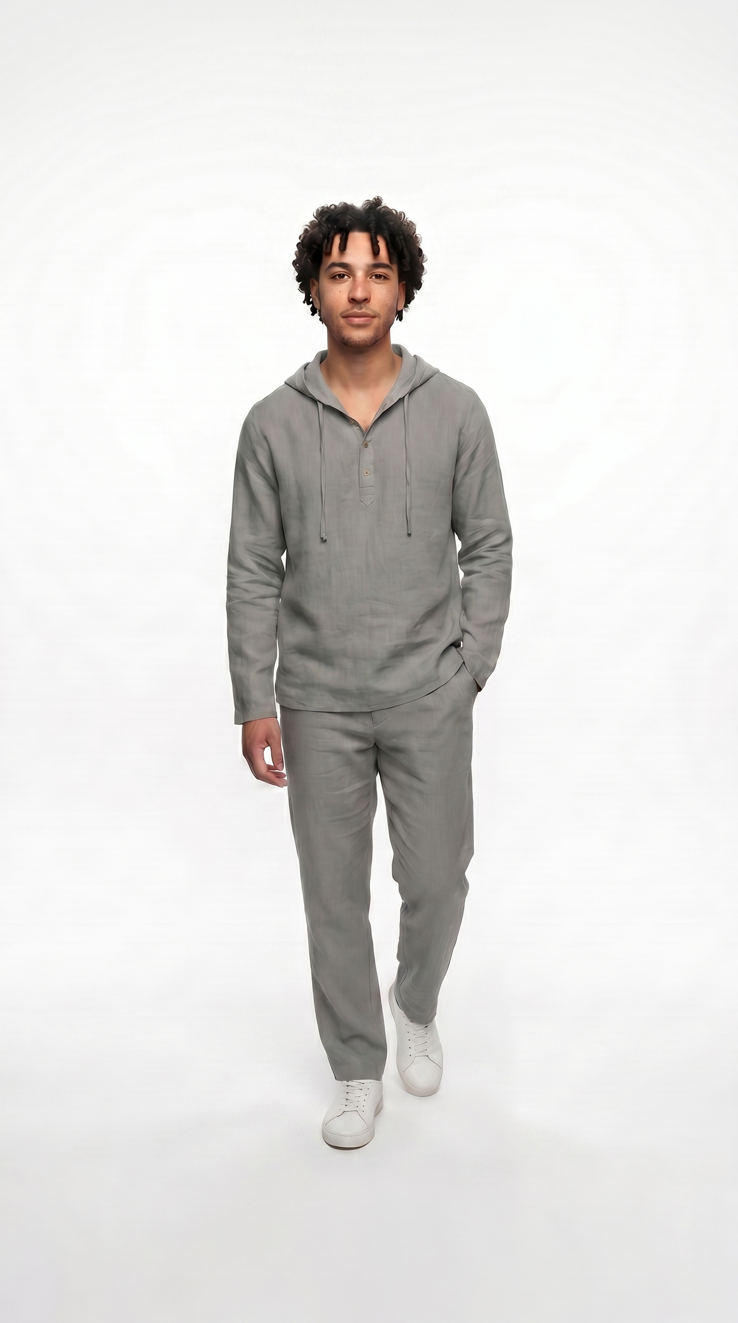 Conjunto de 2 Piezas para Hombre: Camiseta Holgada con Capucha y Pantalones