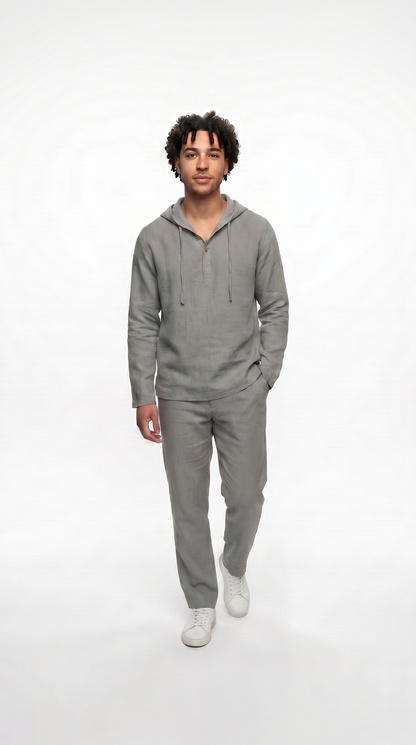 Conjunto de 2 Piezas para Hombre: Camiseta Holgada con Capucha y Pantalones