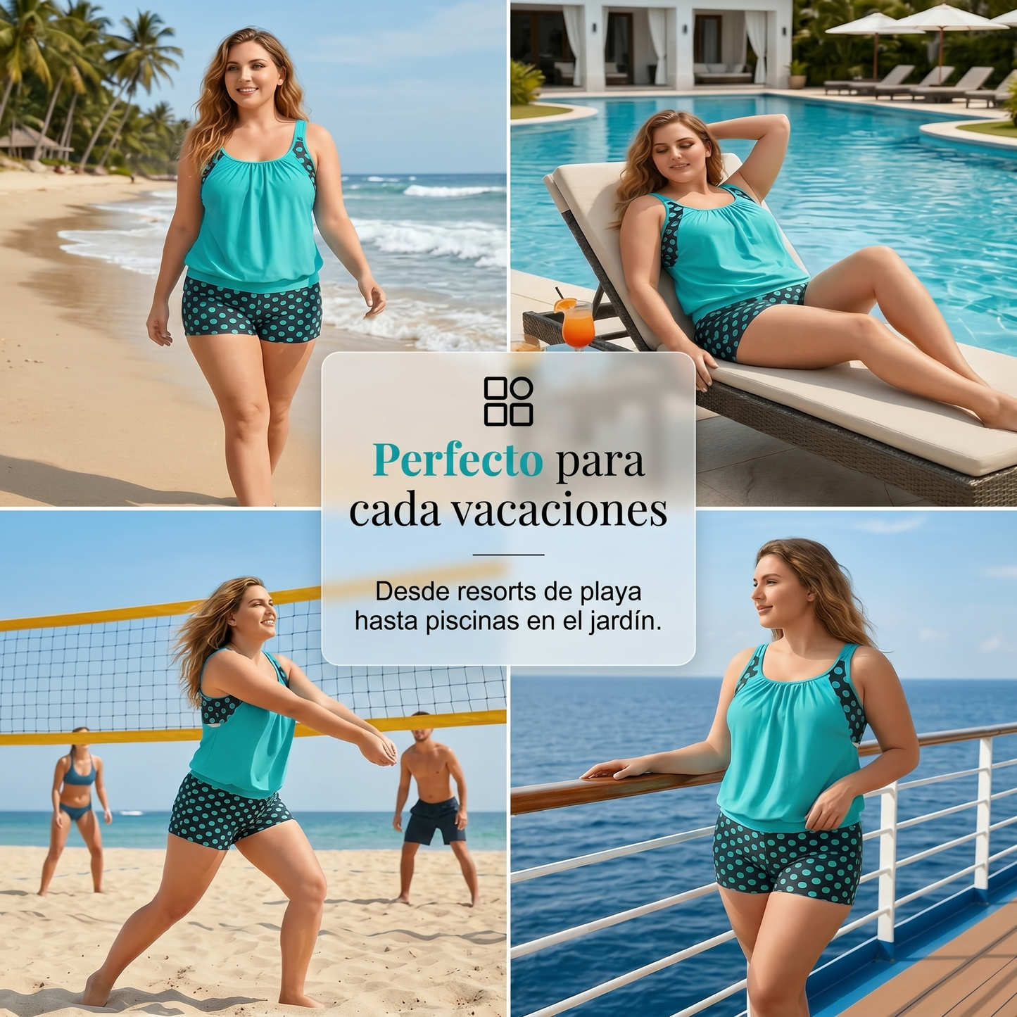 🏖️ Verano caluroso – 50 % DE DESCUENTO 👙 Conjunto de bikini de dos piezas para mujer con lunares