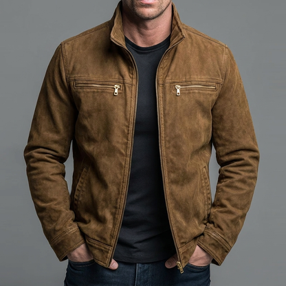 Chaqueta vintage de algodón con cremallera