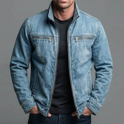 Chaqueta vintage de algodón con cremallera