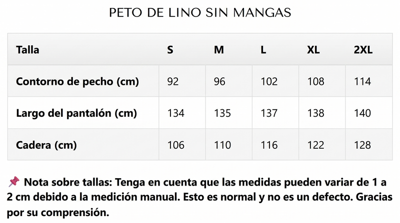 Tabla de tallas