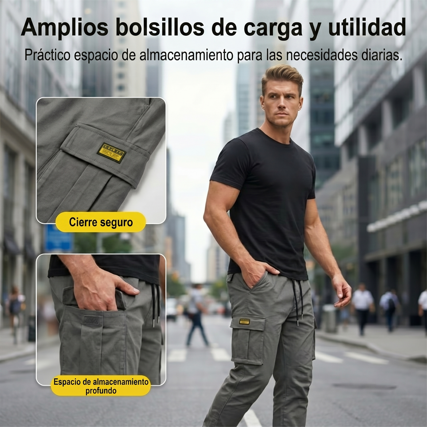 🌞 Novedades de verano: ¡ahorra ahora hasta un 50 %! 💰 Pantalones cargo informales para hombre con cordón