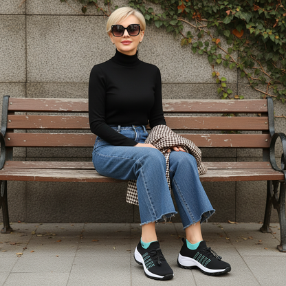 Zapatos ortopédicos Ambulo de tejido de punto - Verde Negro