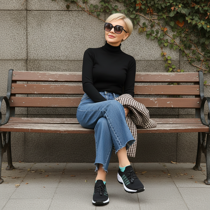 Zapatos ortopédicos Ambulo de tejido de punto - Verde Negro