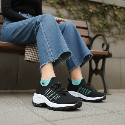 Zapatos ortopédicos Ambulo de tejido de punto - Verde Negro